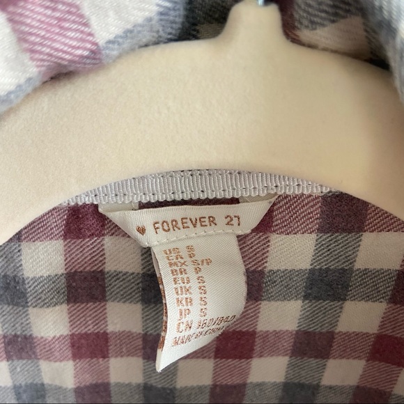 Forever 21 Faded Red and Grey Flannel Women's Small - Picture 4 of 6